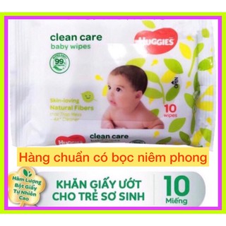 Khăn ướt mini Huggies bỏ túi gói nhỏ 10 miếng- Tẩy trang không mùi tiện lợi cho người lớn và trẻ em - Sỉ thùng