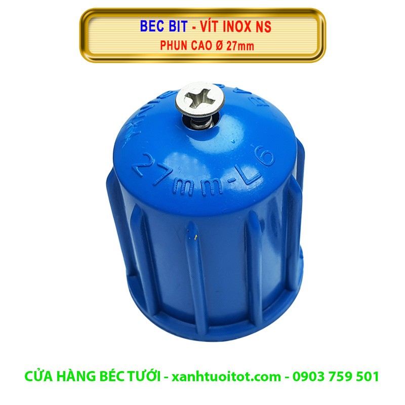 Bộ 10 cái BÉC BÍT CON VÍT INOX NỐI TRƠN PHI 27  PVC