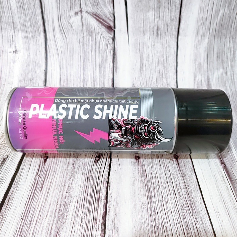 Chai xịt Plastic Shine phục hồi nhựa đen, cao su tăng độ bóng 400ml