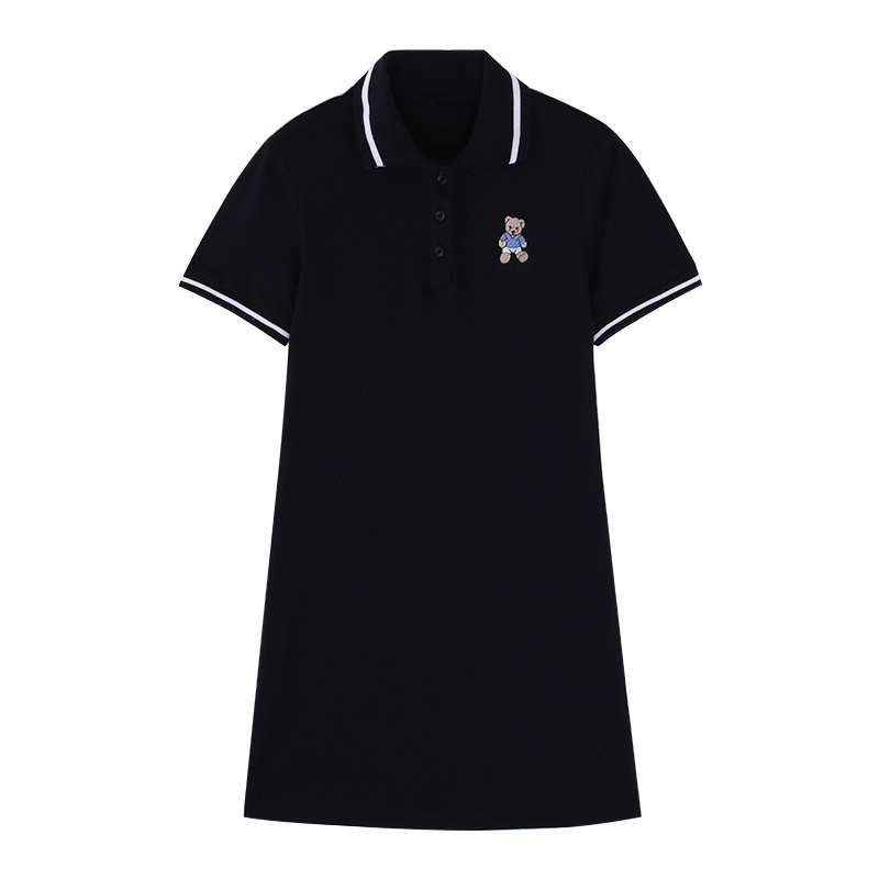 Đầm thun cổ polo phong cách Hàn Quốc thời trang hè cho nữ