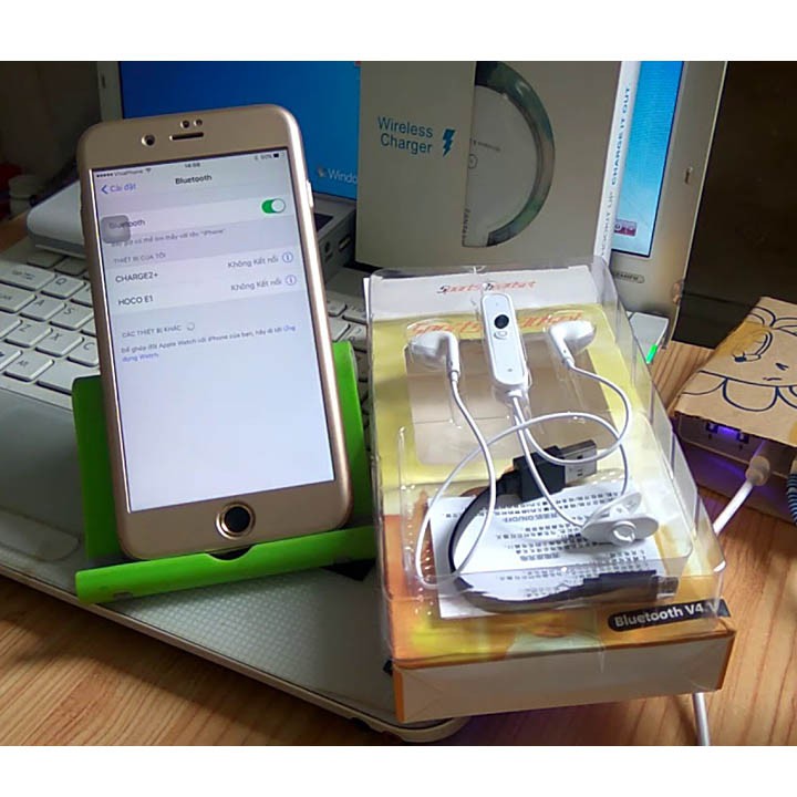 Tai Nghe Nhét Tai Bluetooth Không Dây Kèm Mic Cho Iphone Samsung Galaxy S6