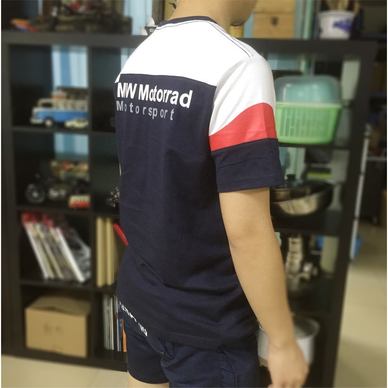 Áo thun ngắn tay in logo xe mô tô BMW