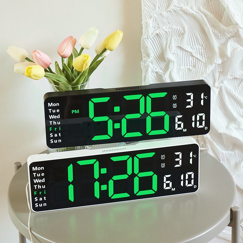 Đồng Hồ Báo Thức Điện Tử Màn Hình LED Kỹ Thuật Số Điều Khiển Từ Xa Đếm Ngược Ngày Tuần