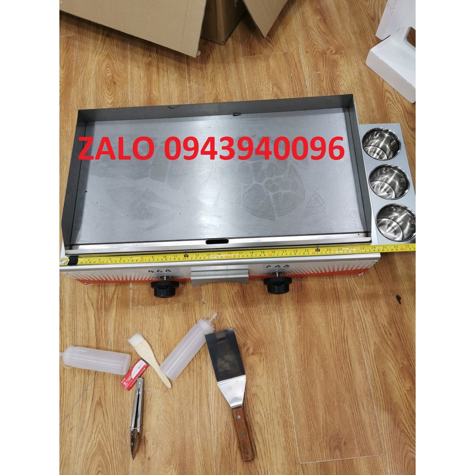 Máy làm bánh doremon, bếp chiên rán mặt phẳng dùng gas-kích cỡ lớn 73cm- mặt chống dính tốt- BH 12 tháng