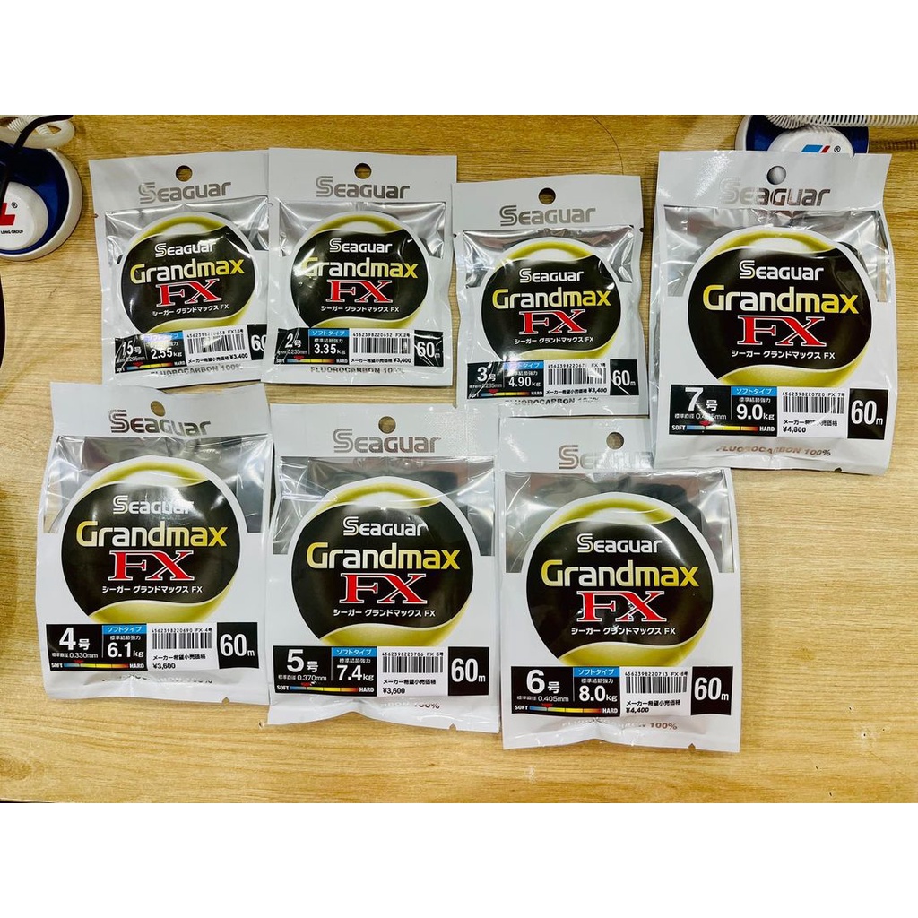 DÂY LEADER CÂU LURE , CỘT THẺO 100% FLUOROCACBON SEAGUAR GRANDMAX FXCUỘN 60m