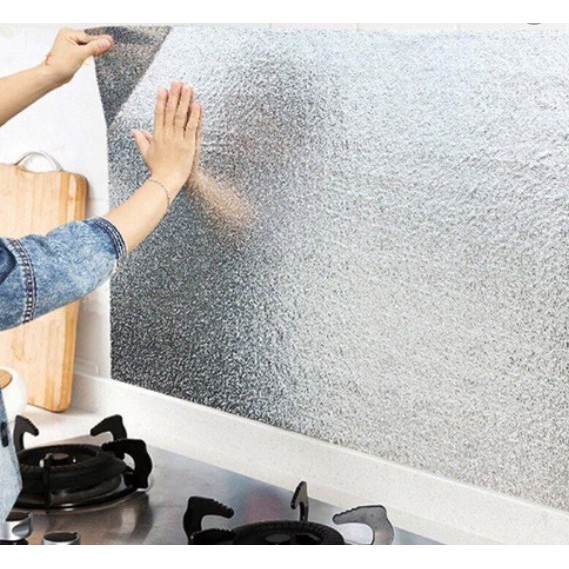 Cuộn giấy bạc dán bếp cách nhiệt, miếng decal dán tường nhà bếp chống thấm bền đẹp ( 3 mét x 60cm) và ( 2 mét x 60cm )