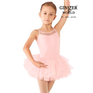 Váy múa Bale cho bé gái Gingerworld từ 1-8 tuổi, vải cotton thoáng mát size 9kg đến 40kg PD346