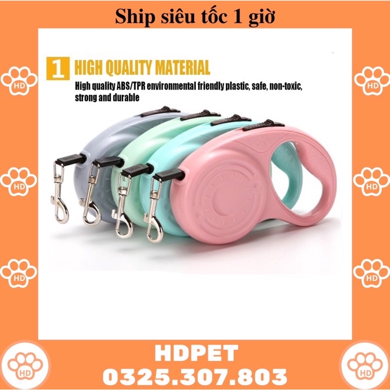 Dây dắt thú cưng tự động thu vào tiện dụng cho cún vừa và nhỏ dài 3M