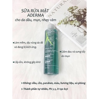 [Bill Pháp] Sữa rửa mặt Aderma hàng Pháp