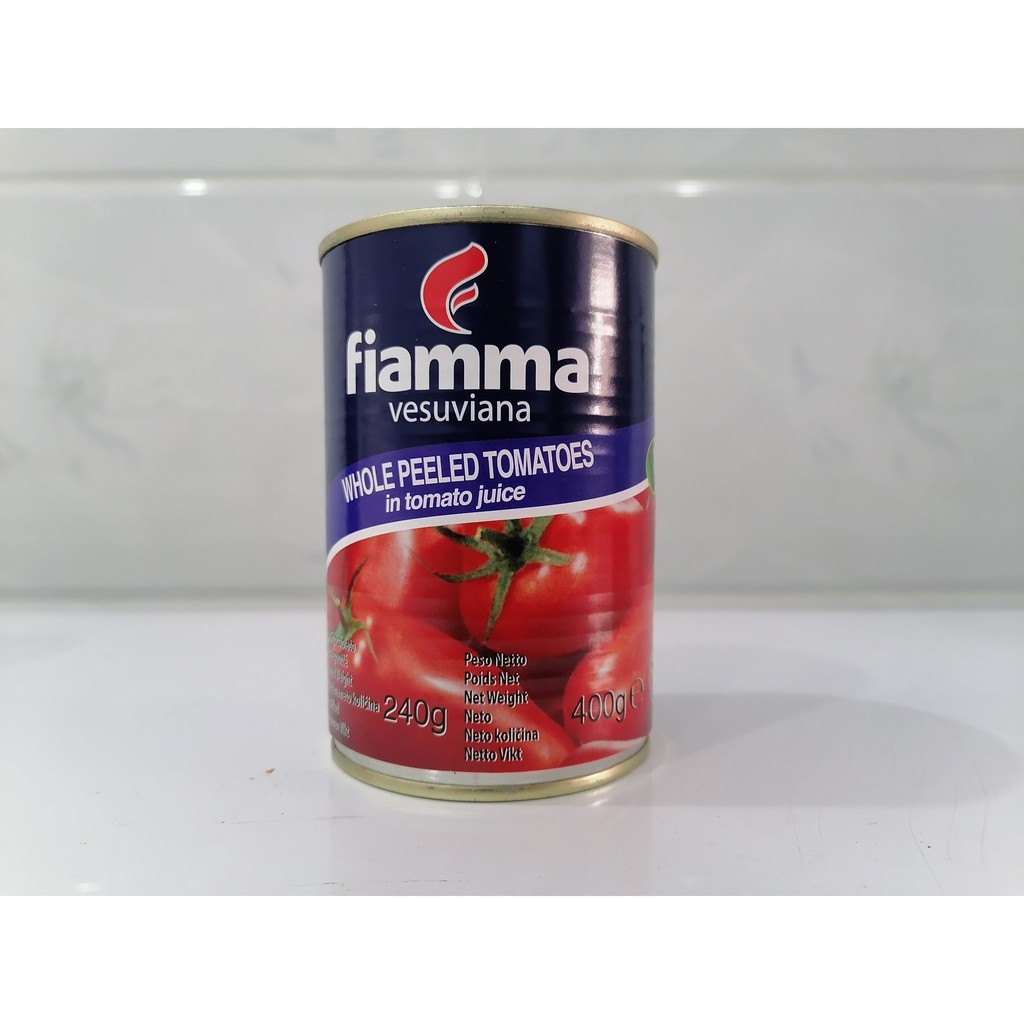 [400g – PEELED – X DƯƠNG] CÀ CHUA BÓC VỎ [Italia] FIAMMA Whole Peeled Tomatoes  (halal) (atu-hk)