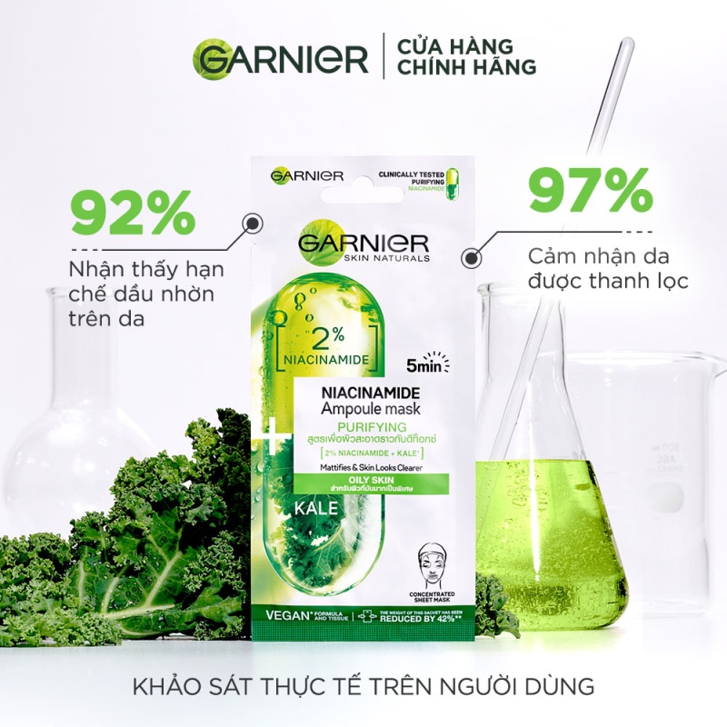 Bộ sản phẩm tinh chất cô đặc chăm da Garnier Serum 30ml x 3 Garnier Masks 15g