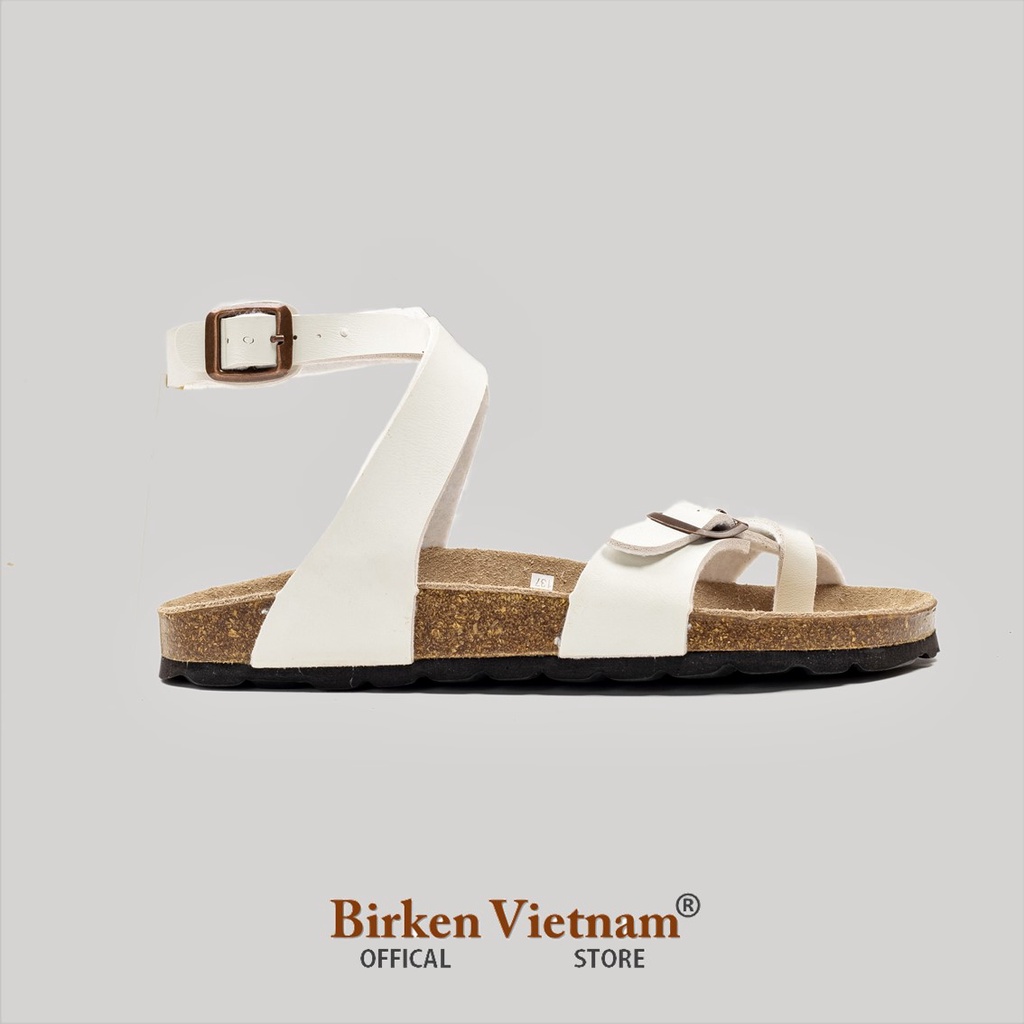 MÃ PU16 Sandal DA PU Đế Trấu Quai Đan Chéo Unisex Birken Vietnam Bioline
