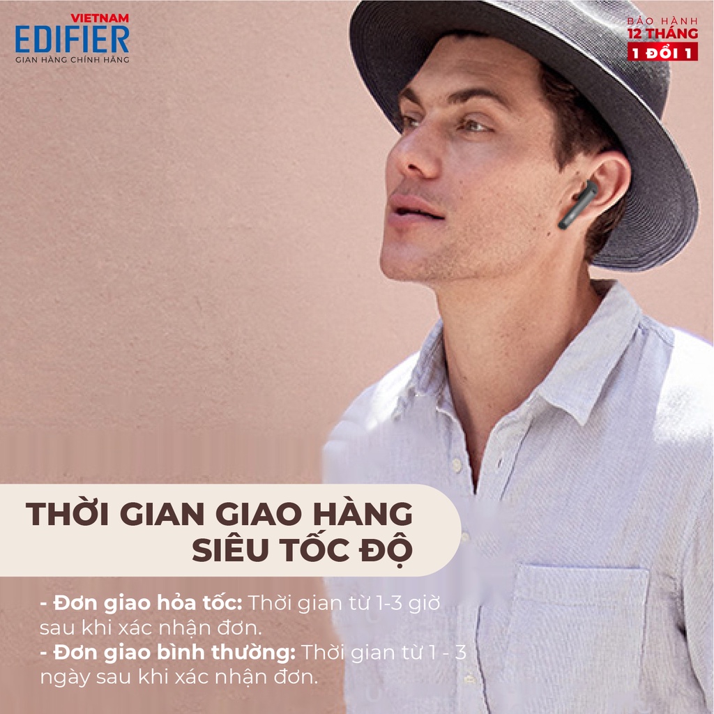 Tai nghe Bluetooth 5.0 EDIFIER Lollipods - Phiên bản Pikachu - 24 giờ Playtime - Kháng nước IP54 - Bảo hành 12 tháng