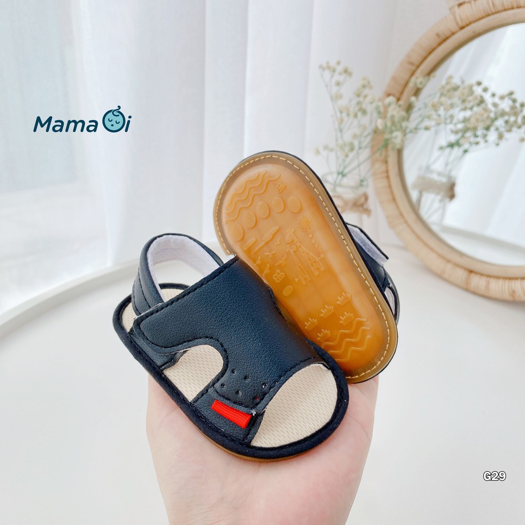 G29 Giày tập đi cho bé dép tập đi sandal kiểu màu đen da mềm cho bé bằng da của Mama Ơi - Thời trang cho bé