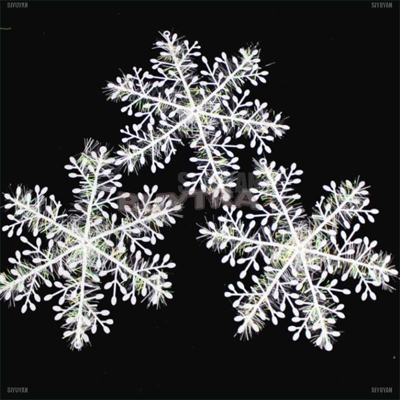 15pcs White Snowflake Ornaments Christmas Tree Decorations Home Festival Décor [SIYUYAN]