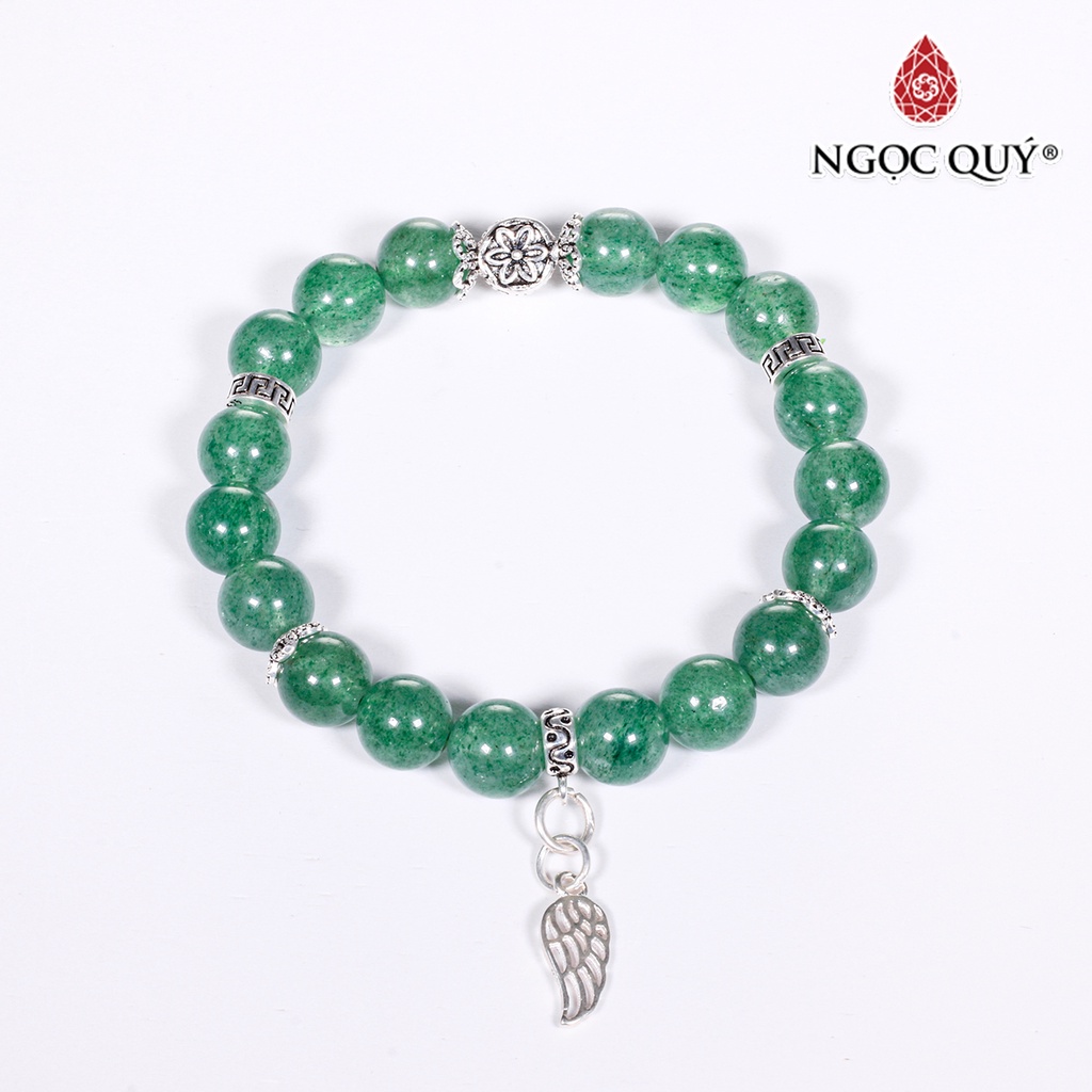 Vòng TA dâu mix charm cánh bạc - Ngọc Quý