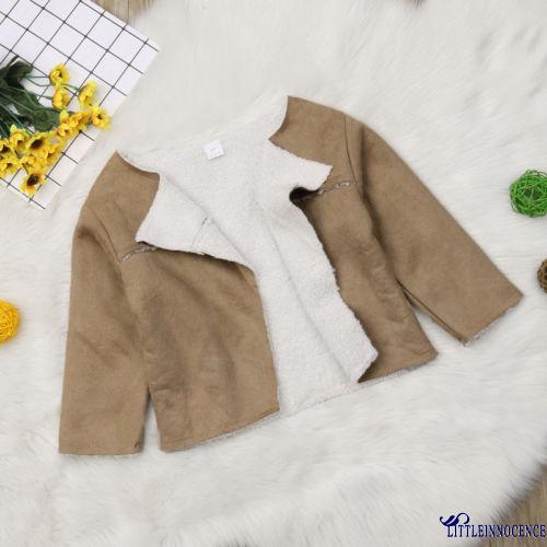 Áo khoác da nhân tạo tay dài thời trang mới nhất dành cho bé gái