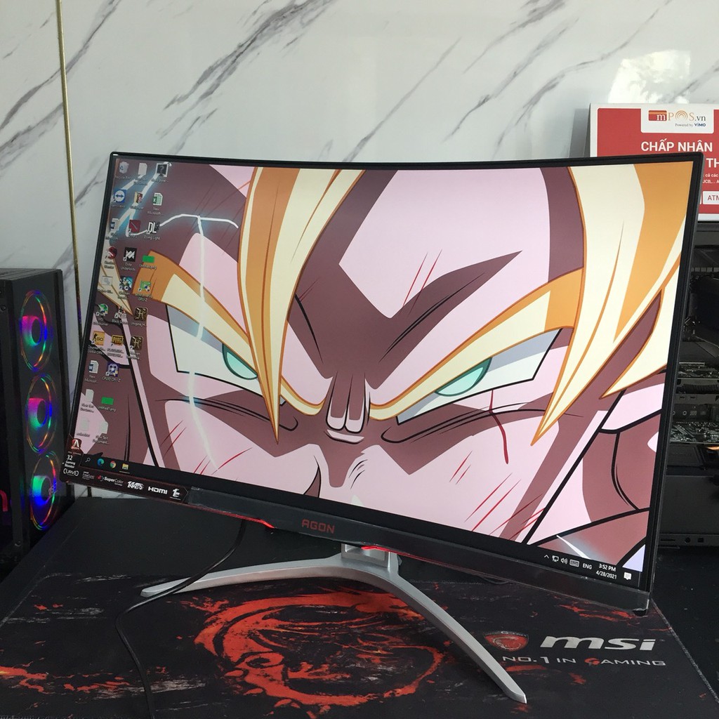 màn hình AOC AG322FCX 32Inch Cong/ 144Hz, (NEW), Full BOX, Bảo hành 36 tháng