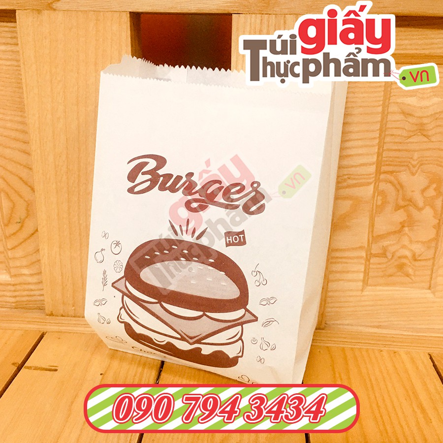 1000 Túi Đựng Burger (giấy hút dầu MG - Hình Bánh)