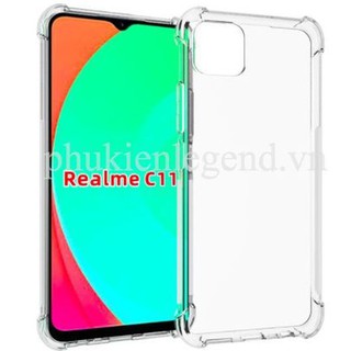 Ốp Lưng Realme C11 Dẻo Trong Suốt Chống Sốc Có Gù Bảo Vệ 4 Gốc