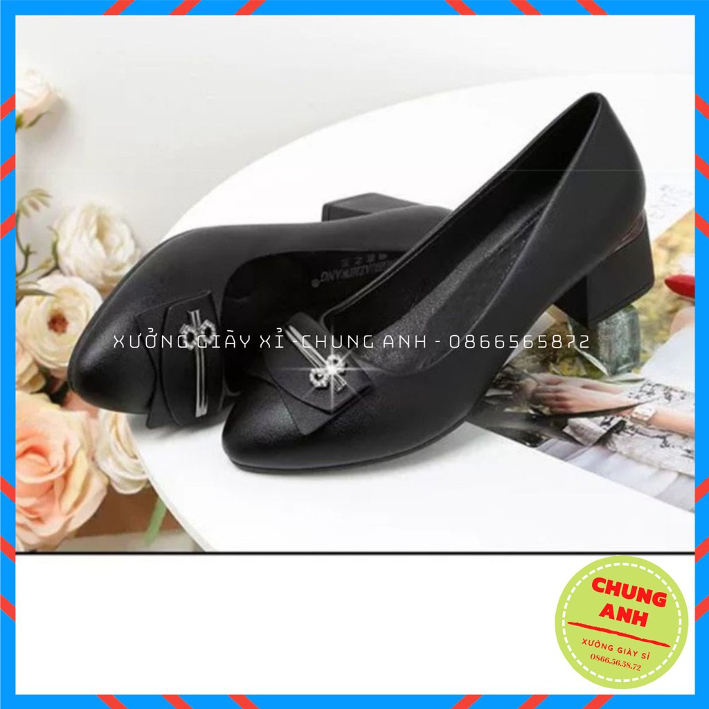 Giày búp bê ❤FREESHIP❤ giày công sở nữ - giày trung niên nữ đế vuông 4cm chất da lỳ cao cấp - BB24 | BigBuy360 - bigbuy360.vn