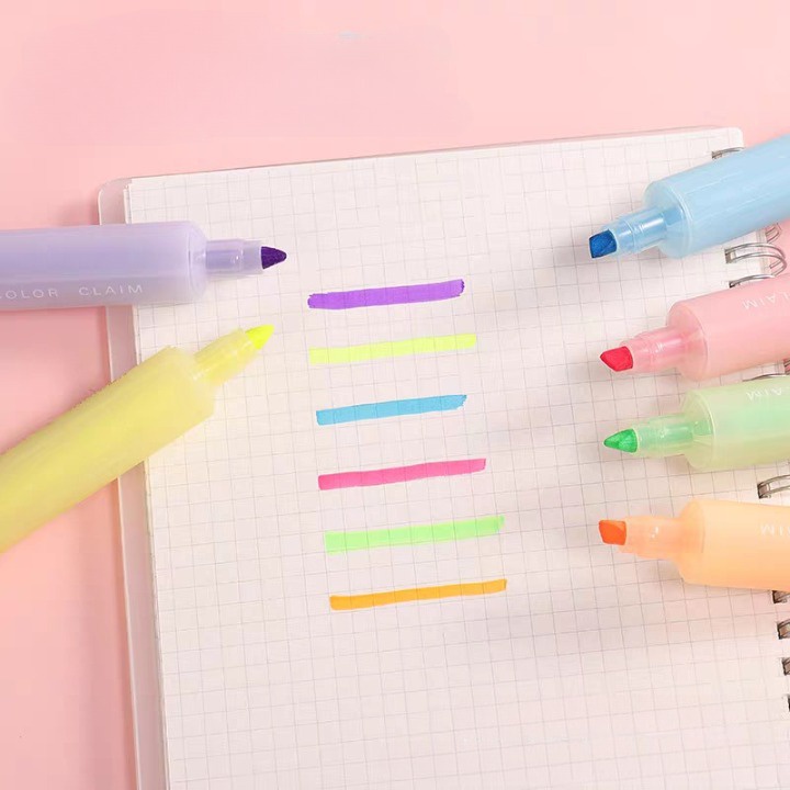 Bút highlight pastel 2 đầu cute hình cây kẹo giúp đánh dấu nhớ dòng trang trí sổ bullet journal văn phòng phẩm