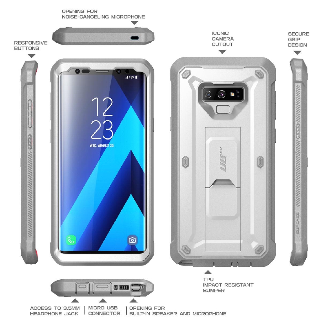 Ốp điện thoại SUPCASE có giá đỡ bảo vệ toàn diện cho Samsung Galaxy Note 9