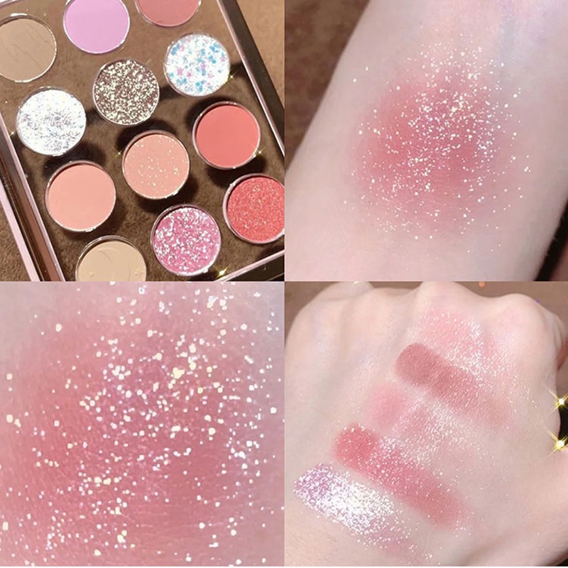 Bảng Phấn Mắt 12 Màu Sắc Hiệu Ứng Lì/ Ánh Ngọc Trai Chống Nước Chống Mồ Hôi Tiện Dụng