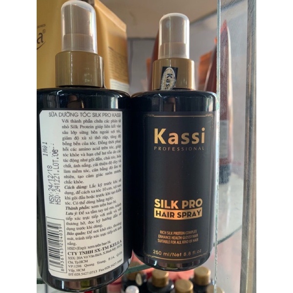 Sữa / Xịt nước dưỡng tóc Kassi 250ml Silk Pro Hair Spay  cấp ẩm, phục hồi tóc nát , bảo vệ tóc😘