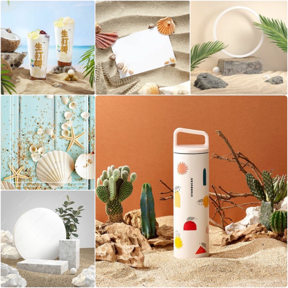 Cát trắng-xanh tự nhiên, Cát dựng concept chụp mỹ phẩm