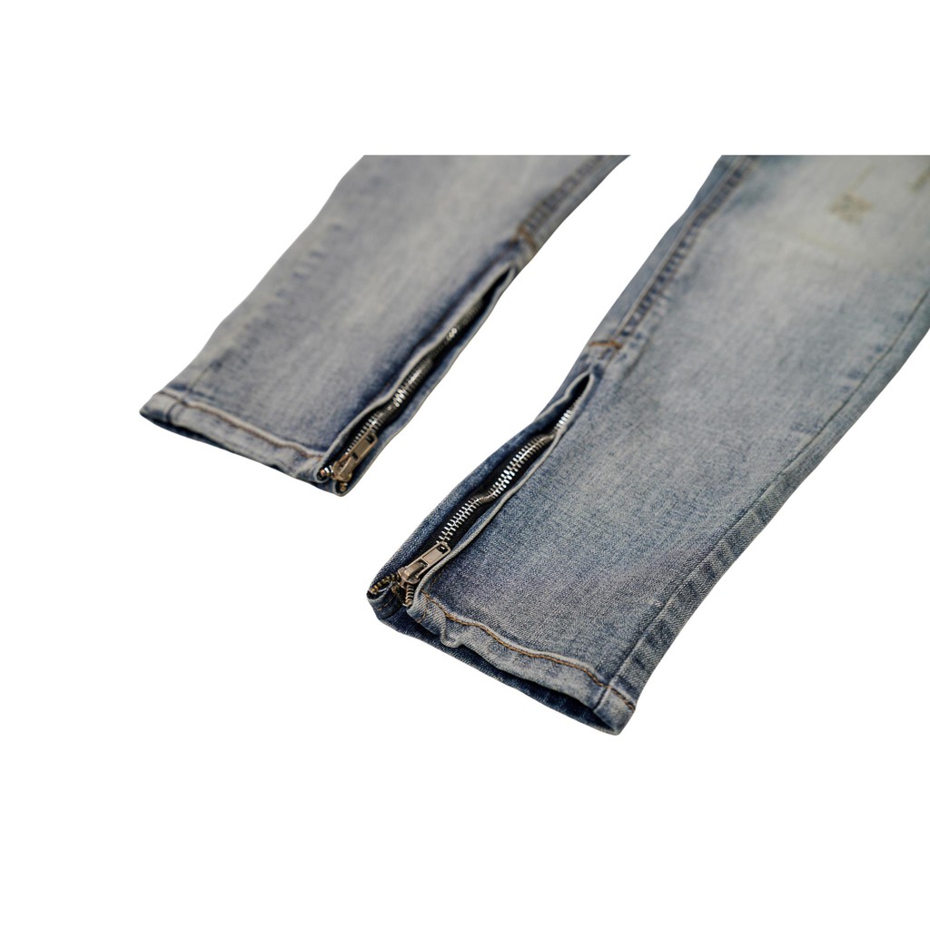 Quần jean nam zipper Quần jean nam rách gối Form Skinny Thesix Studio | BigBuy360 - bigbuy360.vn