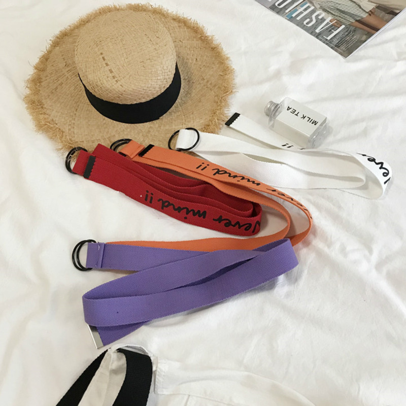 Thắt Lưng Vải Canvas Thiết Kế Đơn Giản Phong Cách Hàn Quốc