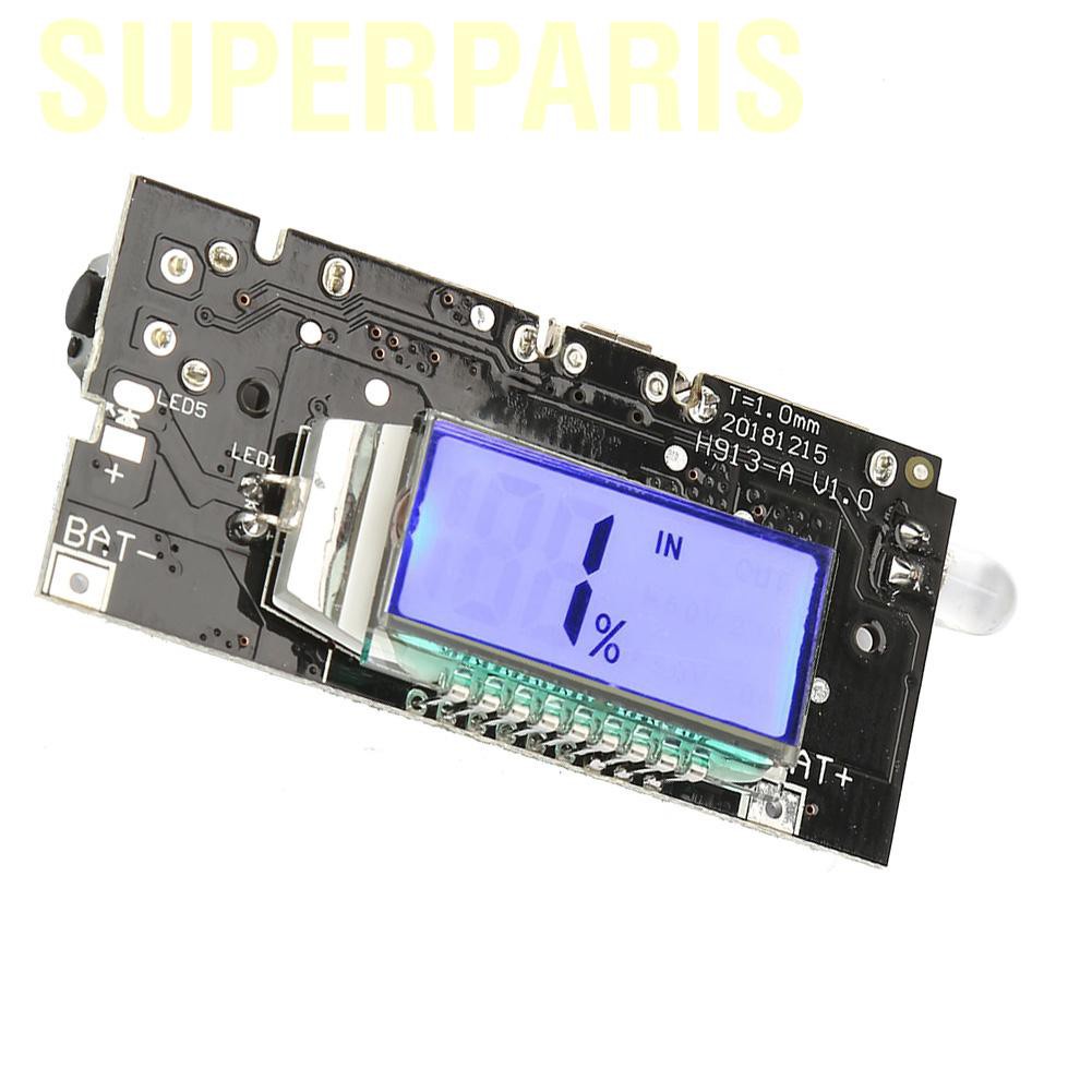 Superparis Dual USB 5V 1A/2.1A LCD Power Bank 18650 Lithium Battery Charger DIY Module