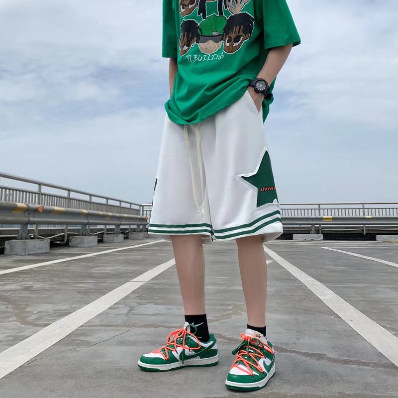 Quần Short Thể Thao Nam Thêu Hình Ngôi Sao Thời Trang Hàn Quốc