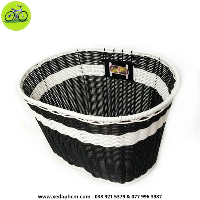 Giỏ xe đạp, rổ xe máy điện chất liệu các sợi mây tổng hợp elip