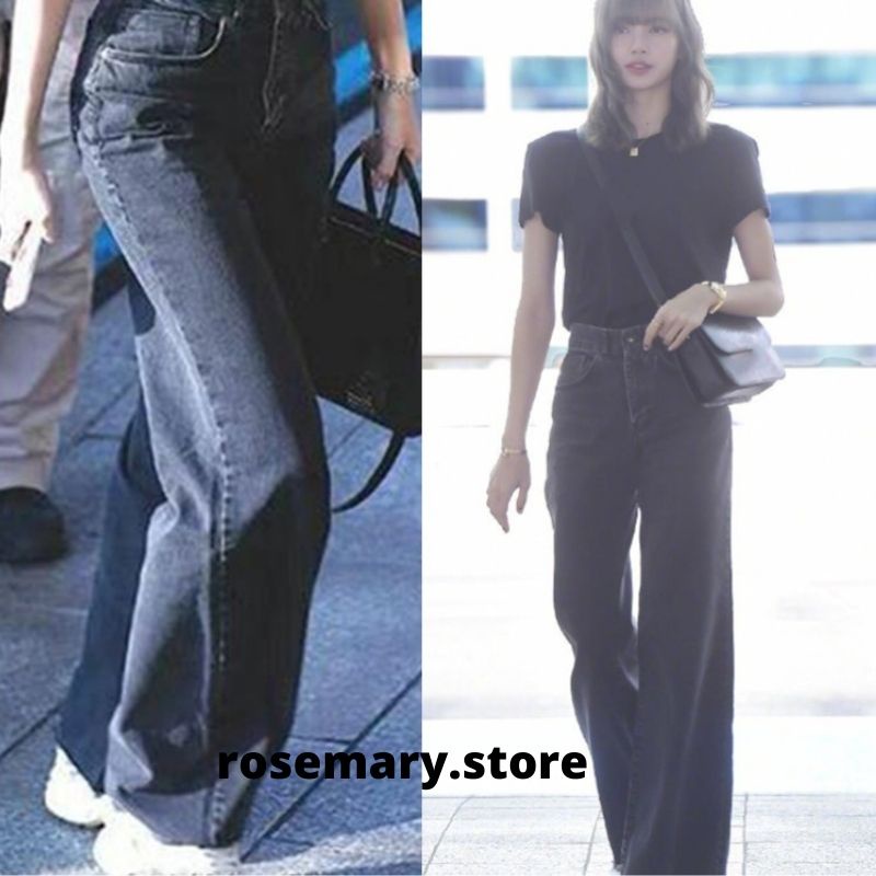 Quần Jeans đen rộng Lisa Blackpink