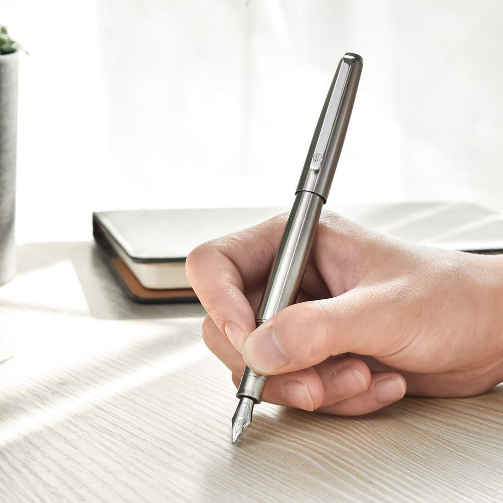 Hongdian Bút Máy Bằng Thép Không Gỉ 517s Kèm Bộ Phụ Kiện
