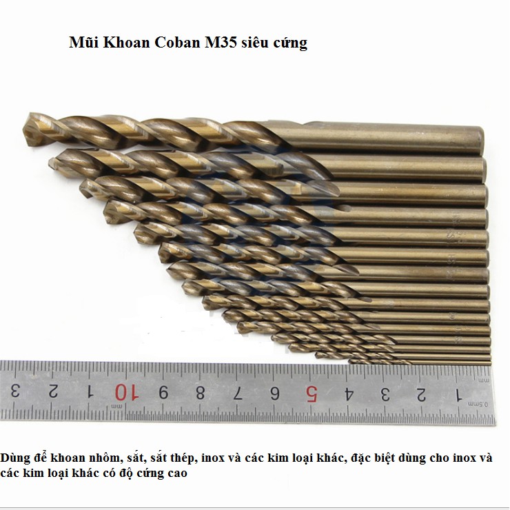 Mũi khoan thép, Inox có chứa coban siêu cứng M35 Khoan lỗ thép không gỉ 4-10mm