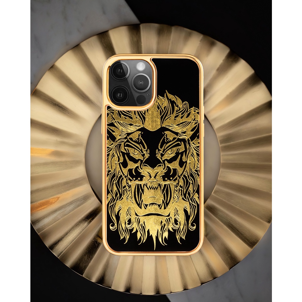 Ốp điện thoại cho iPhone 13 Pro / 13 Pro Max mẫu Kim Diện Sư Tử thương hiệu La Sonmai