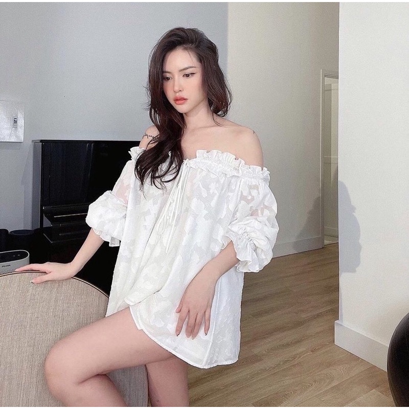 ANGEL TOP - Áo bẹt vai bánh bèo tiểu thư