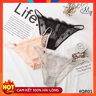 Quần lót ren  ❣️❣️ FREE SHIP 50K ❣️❣️ quần chíp nữ đồ lót ren cạp dây sexy gợi cảm - QR01
