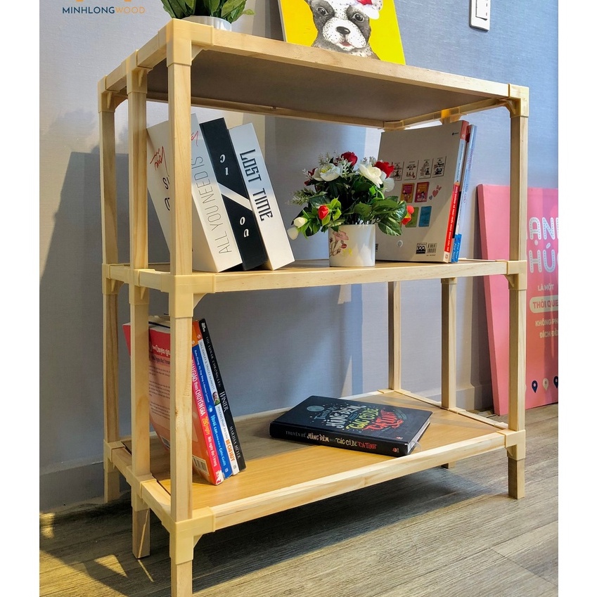 Kệ sách 3 tầng, 4 tầng - giá sách - minhglongwood