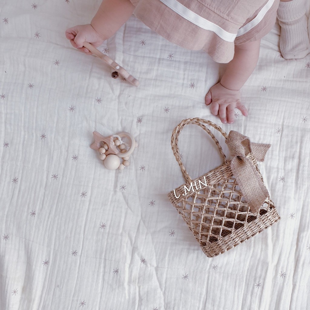 GIỎ MÂY MINI ĐAN TÊN CHO BÉ BY L.MIN