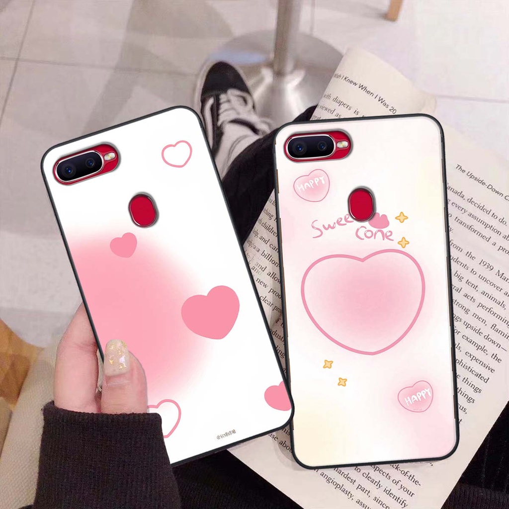 Ốp Oppo A5s / A7 / F9 / A12 in hình trái tim, caro kẹo ngọt đầy cá tính siêu đẹp siêu chất