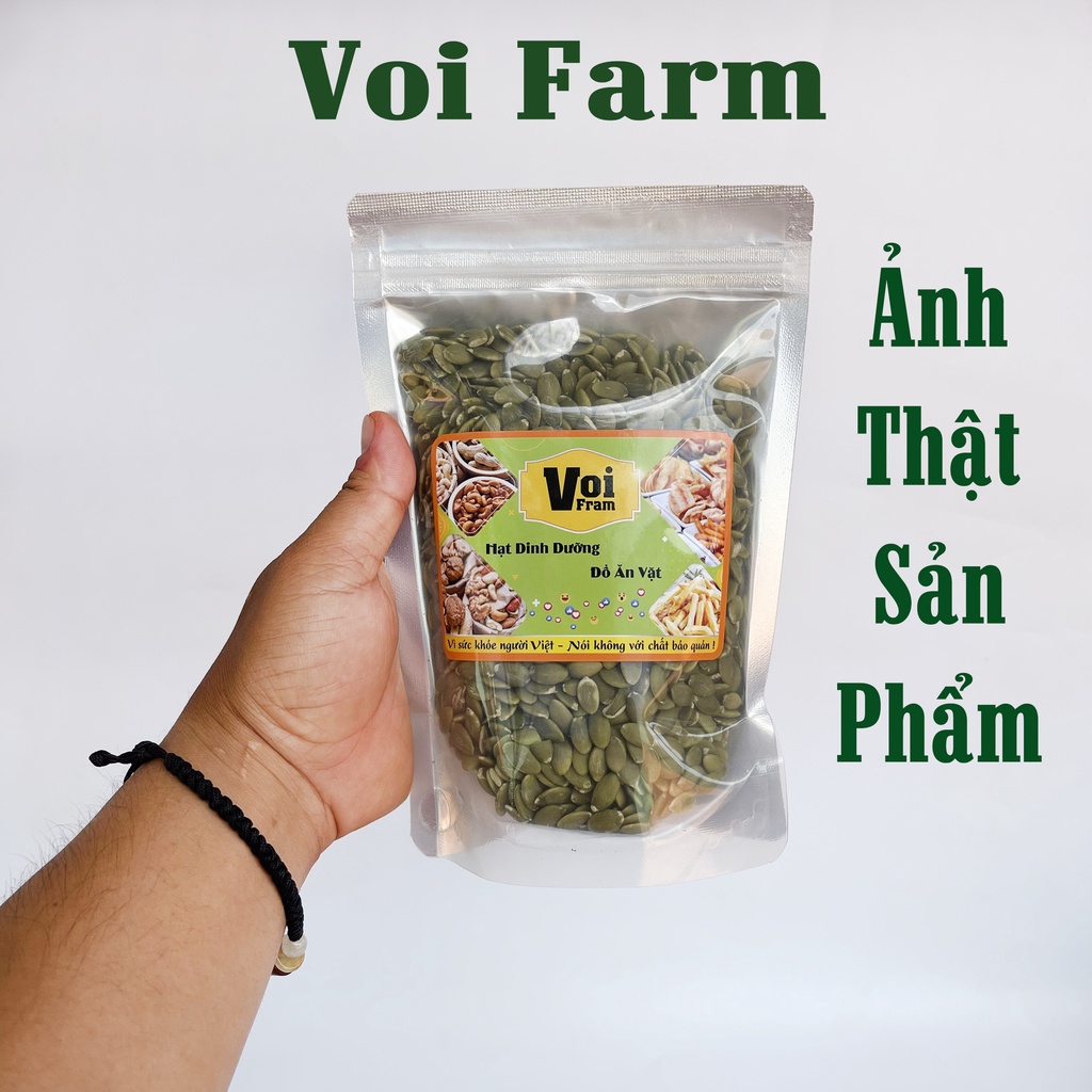 500gr Nhân hạt bí xanh tách vỏ sấy chín hoặc tươi sống VOIFARM