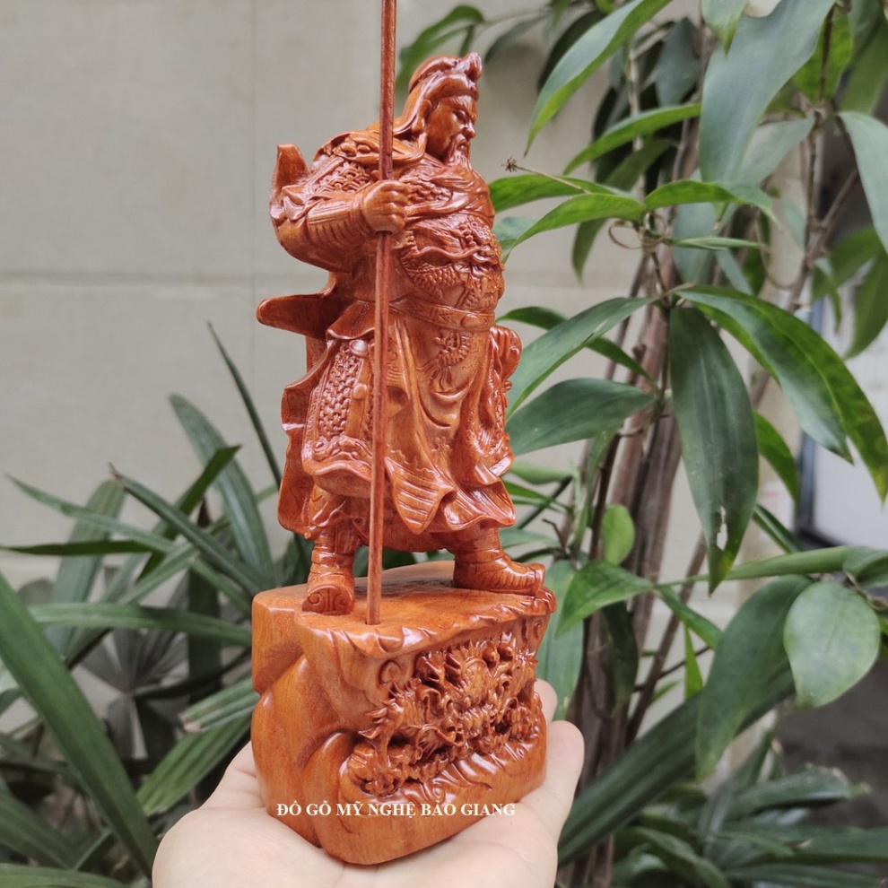 Tượng quan công quan vân trường trấn ải gỗ hương cao 20 cm