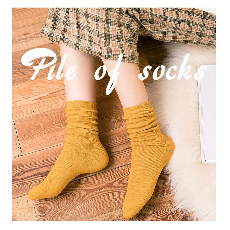 Vớ cotton cổ cao phong cách Hàn Quốc thanh lịch dành cho nữ