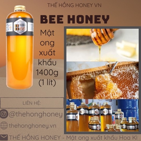 MẬT ONG NGUYÊN CHẤT Xuất Khẩu Hoa Kì 1400g - Thế Hồng Honey