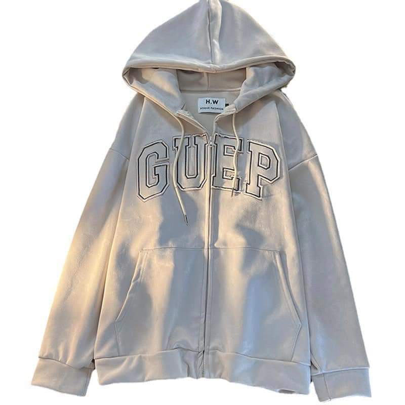 Áo hoodie zip ,áo khoác nỉ GUEP from thụng cho nam nữ