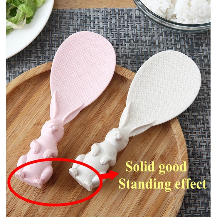 Muỗng Xới Cơm Bằng Nhựa Chống Dính Hình Thú Cưng Hoạt Hình Dễ Thương Đứng Được